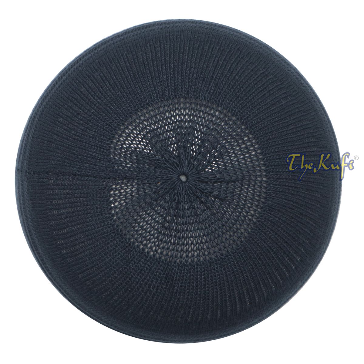 Extra Dark Blue Cotton Stretch-Knit Kufi Hat Skull Cap