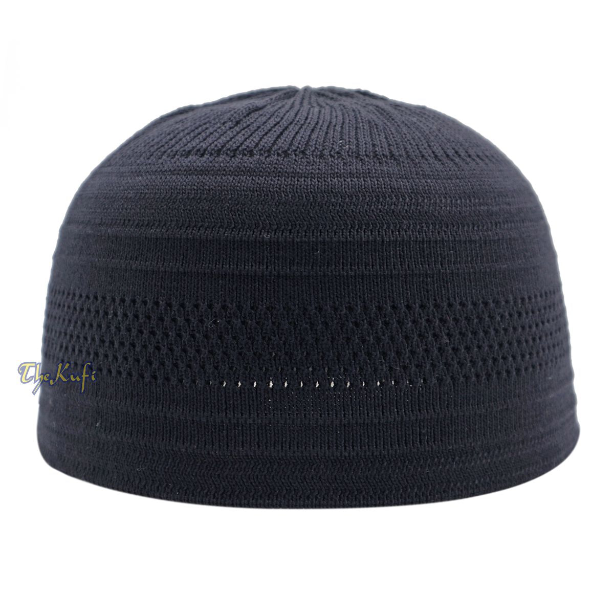 Graphite Black Cotton Stretch-Knit Kufi Muslim Skull Cap