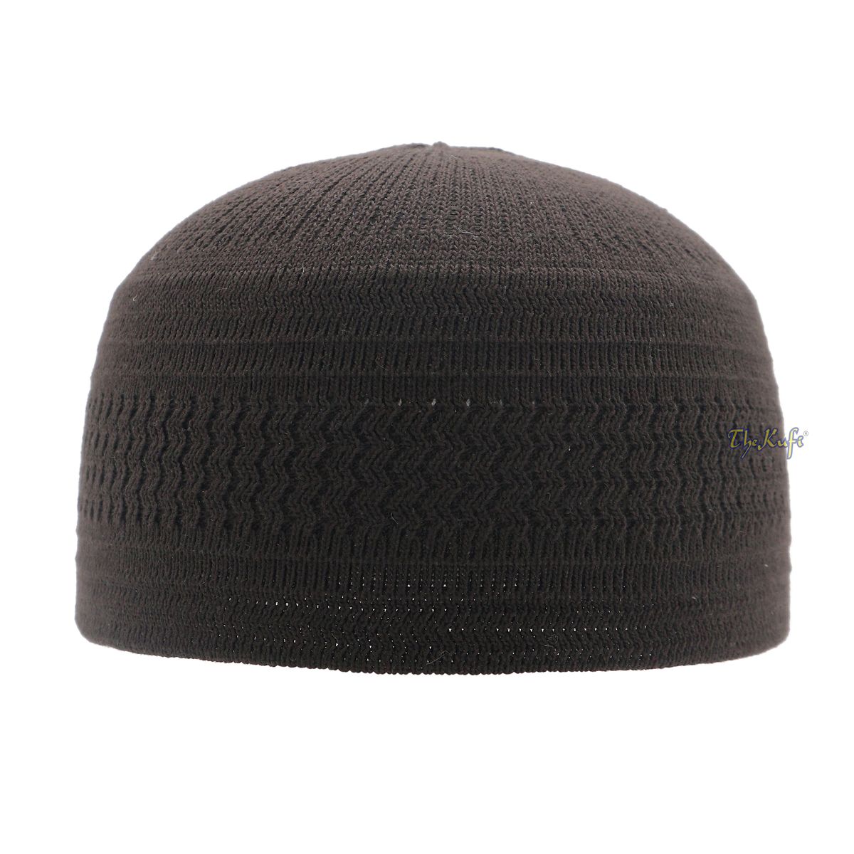 Extra Dark Brown Cotton Stretch-Knit One-Size Kufi Muslim Cap