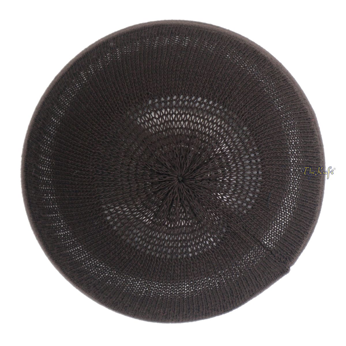 Extra Dark Brown Cotton Stretch-Knit One-Size Kufi Muslim Cap
