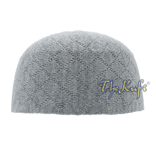 Skull Cap Kufi For Winter – Gray Acrylic 2-3 mm Thick Turkish Prayer Hat