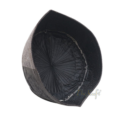 Gray Semi-Rigid Velveteen Bani Hasyim Kufi Hats