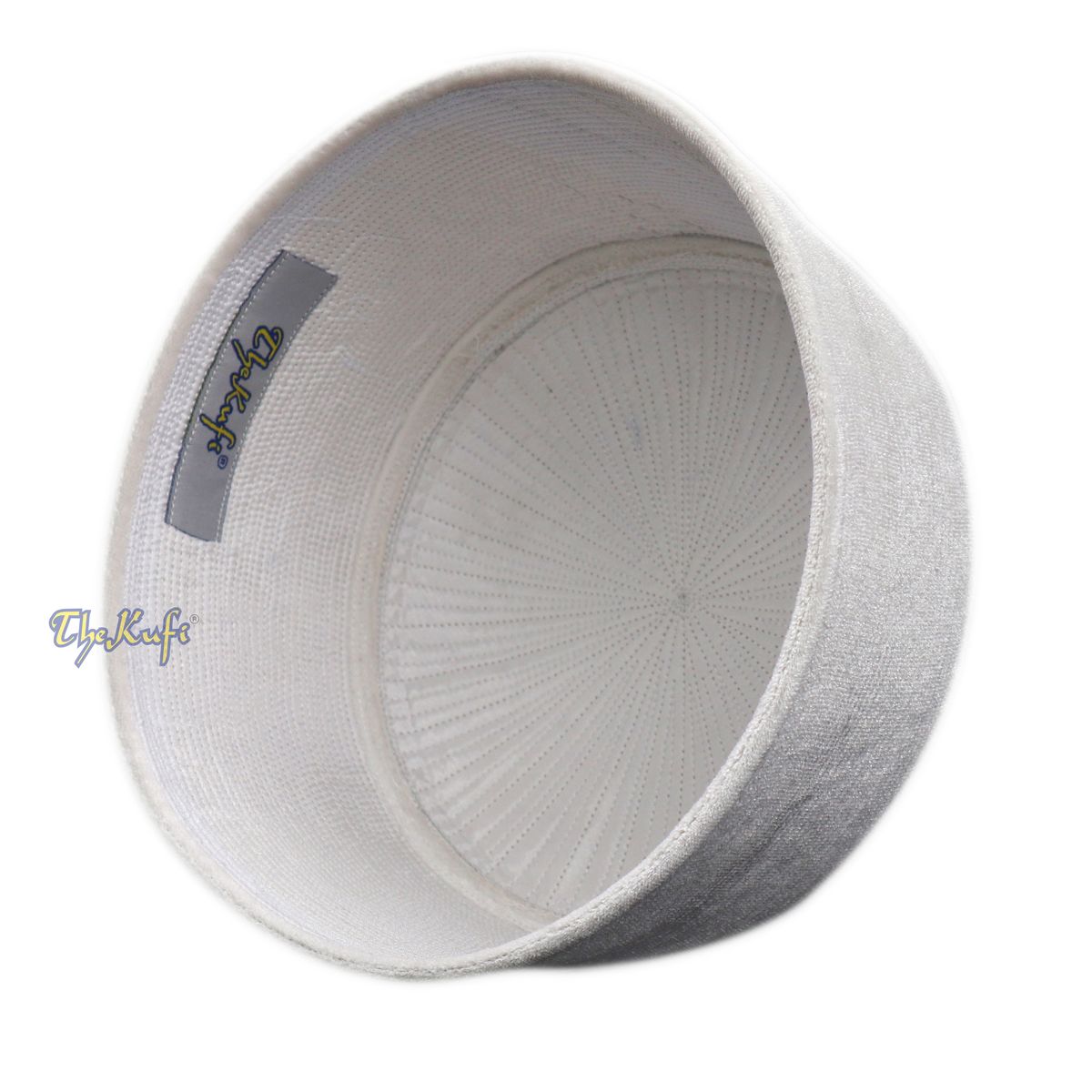 White Velvet Kufi Hat – Premium Quality Handmade Rigid Islamic Kufi Hat Turkish Chechen Style Prayer Cap