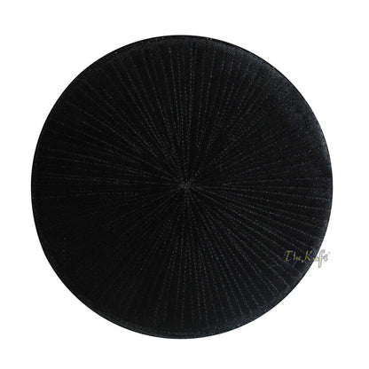 Premium Black Rigid Velvet Turkish Chechen Style Kufi Muslim Hat