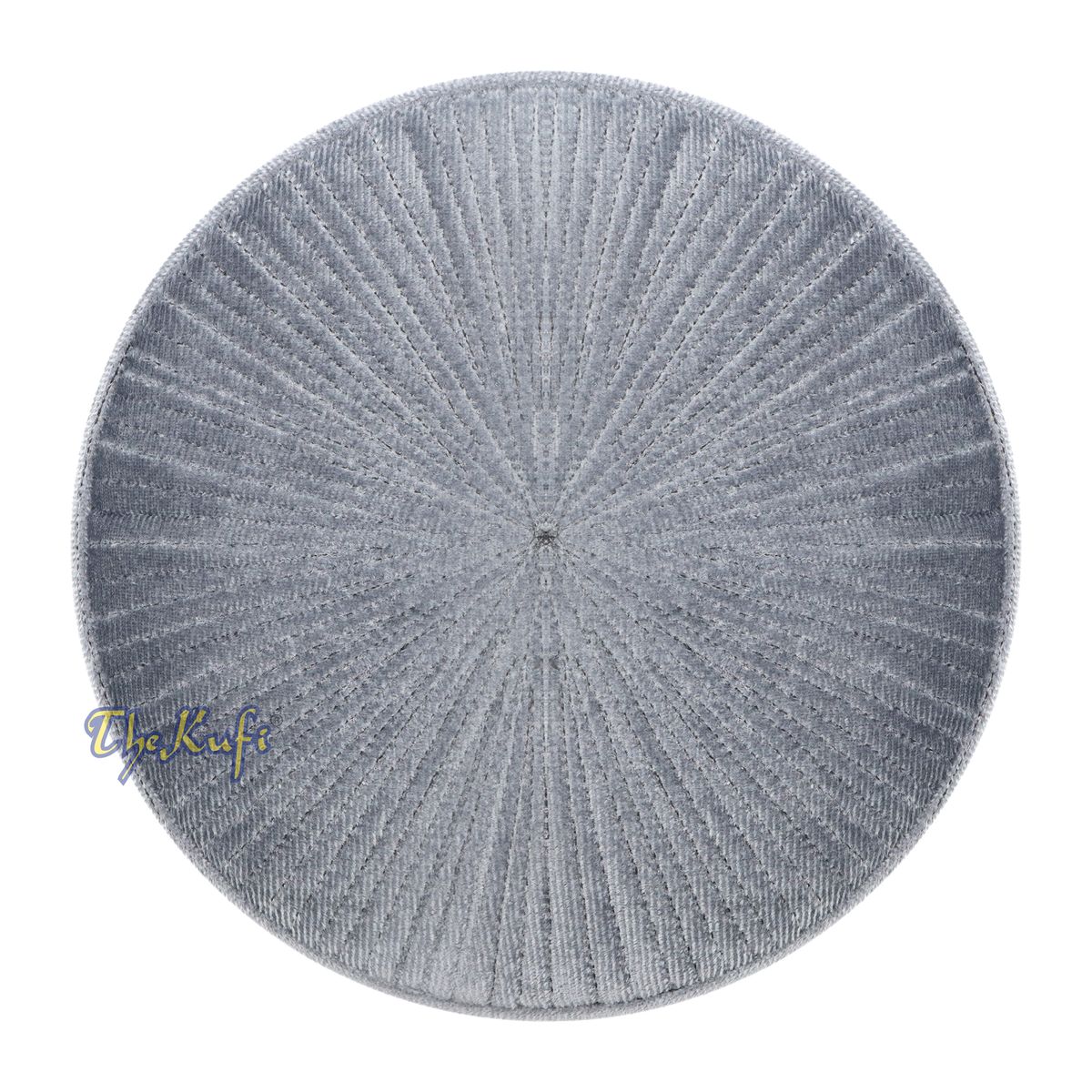Premium Gray Velvet Turkish Fez Chechen Style Kufi Hat from Muslim Men