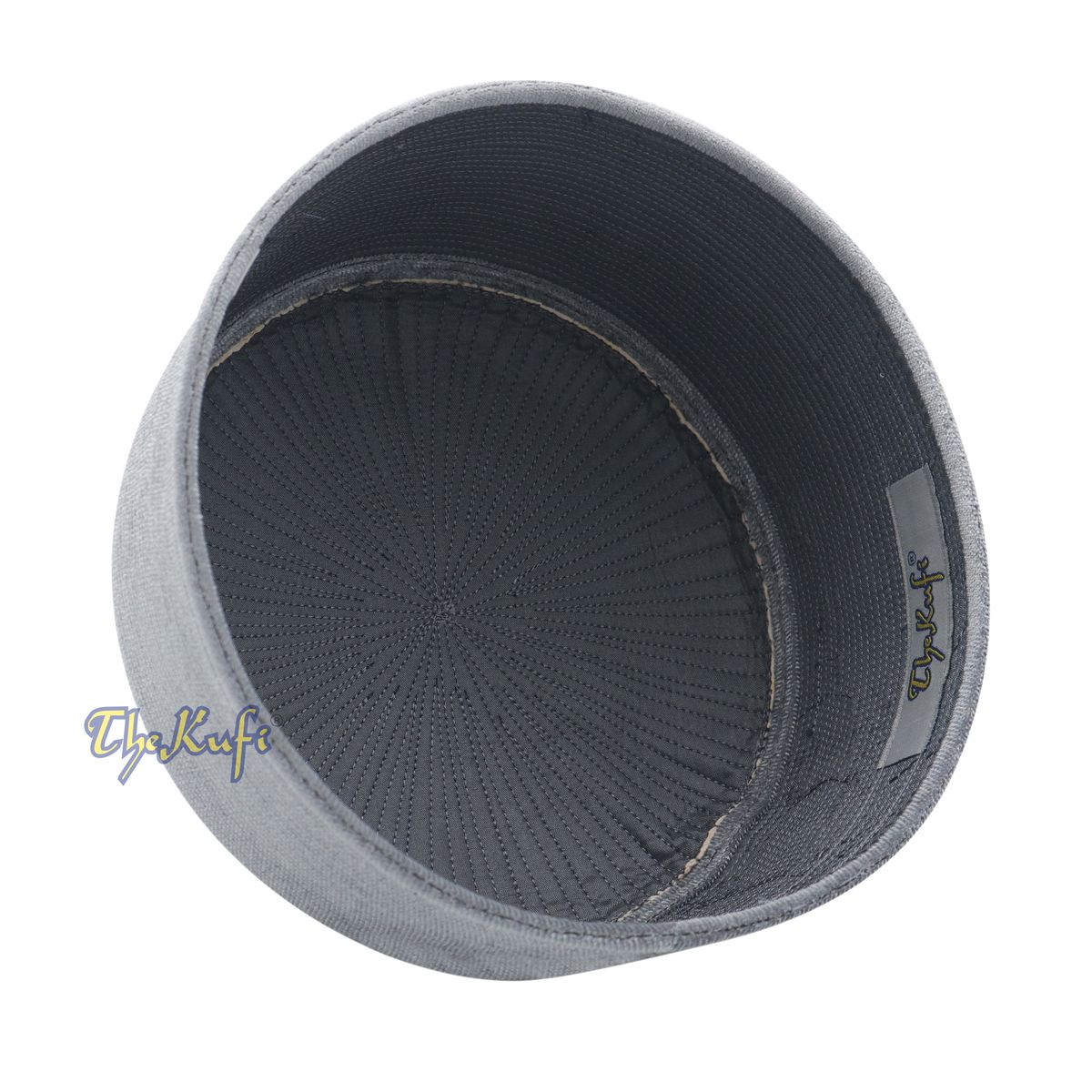 Premium Gray Velvet Turkish Fez Chechen Style Kufi Hat from Muslim Men