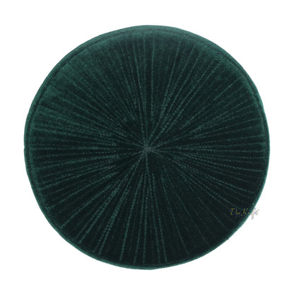 Premium Dark Green Rigid Velvet Turkish Chechen Style Kufi Hat