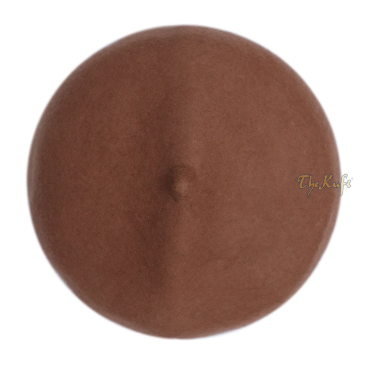 Camel Brown Felt Wool Fez Hat with Tip Kufi Prayer Cap