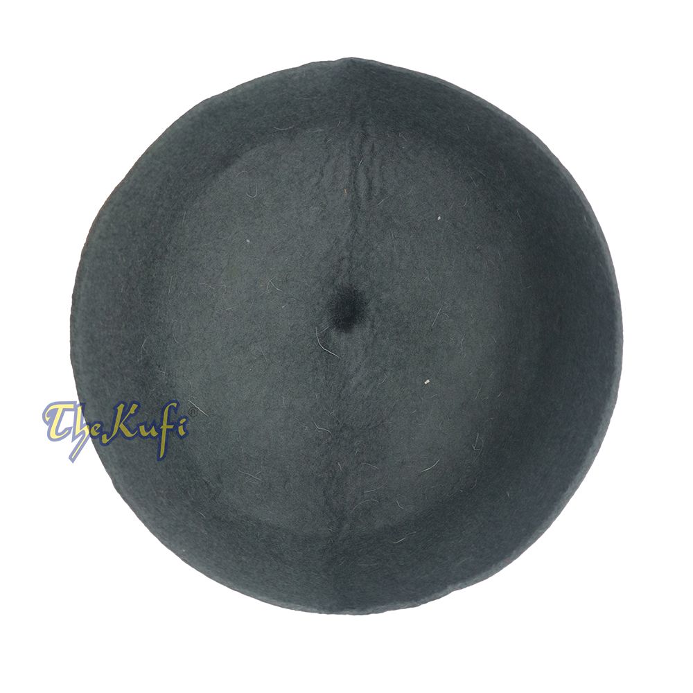 Gray Felt Wool Fez Hat with Tip Kufi Prayer Cap