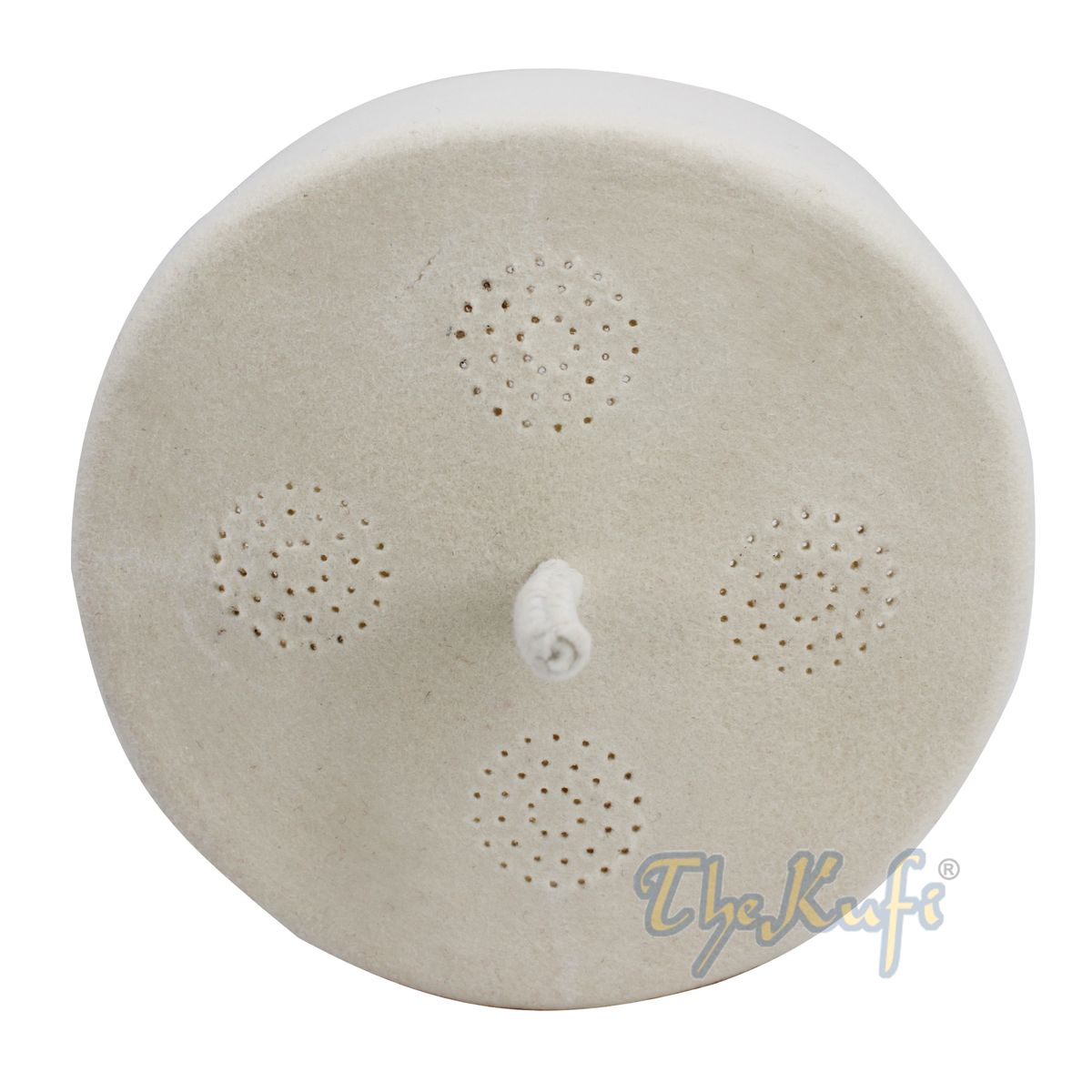 Tall White Fez Tradition Felt Perforated Tarboosh with Stem