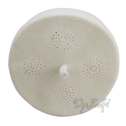 Tall White Fez Tradition Felt Perforated Tarboosh with Stem