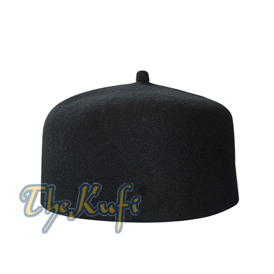 High Quality Black Fine Australian Felt Fez Kufi with Tip