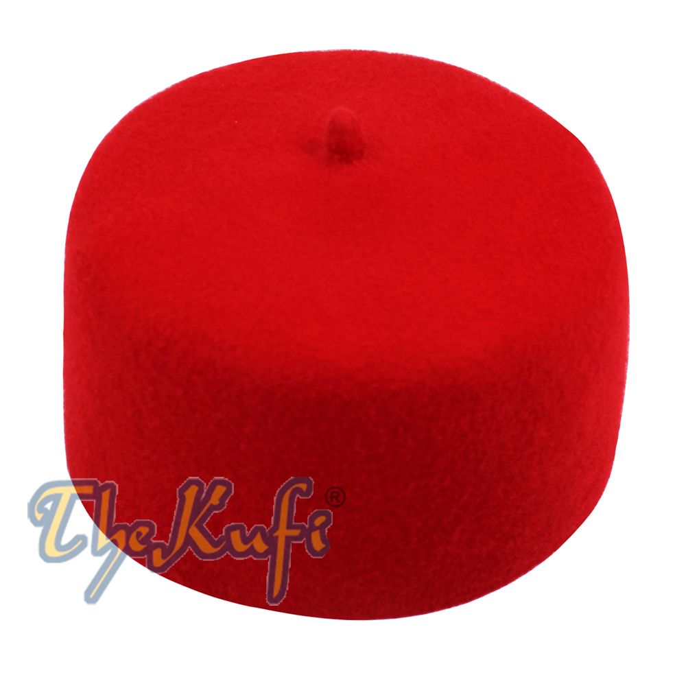 High Quality Red Fine Australian Felt Fez Kufi with Tip