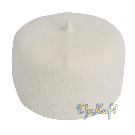 High Quality White Fine Australian Felt Fez Kufi with Tip