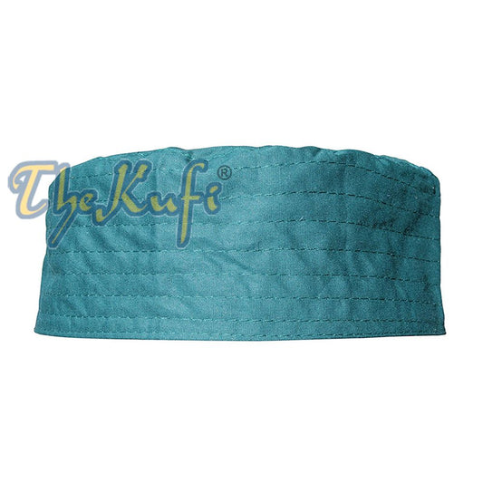 Dark Green Turkish Plain Flat Top Fabric Kufis