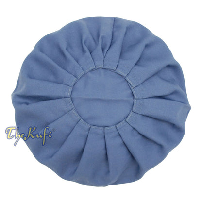 Pigeon Blue Pleated Top Kufi Hats