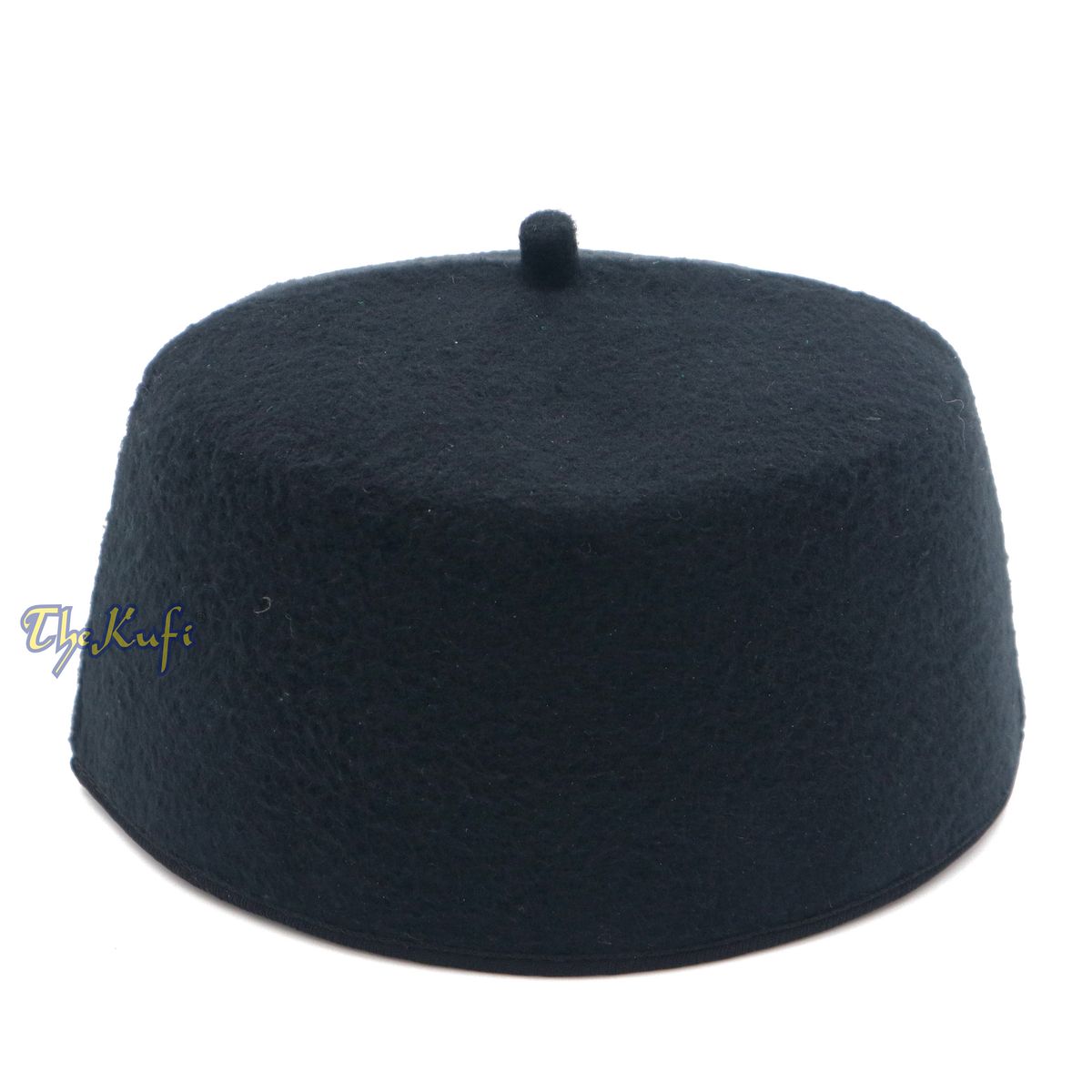 Handmade Black Fez-Style Kufi Crown with Tip