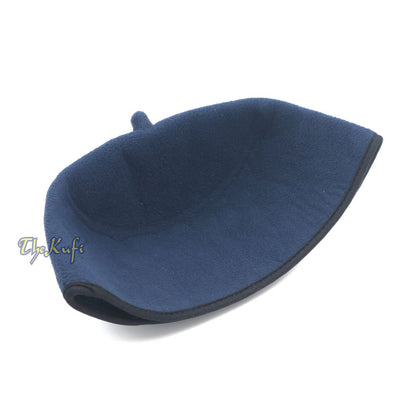 Dark Blue Fez-Style Kufi with Tip