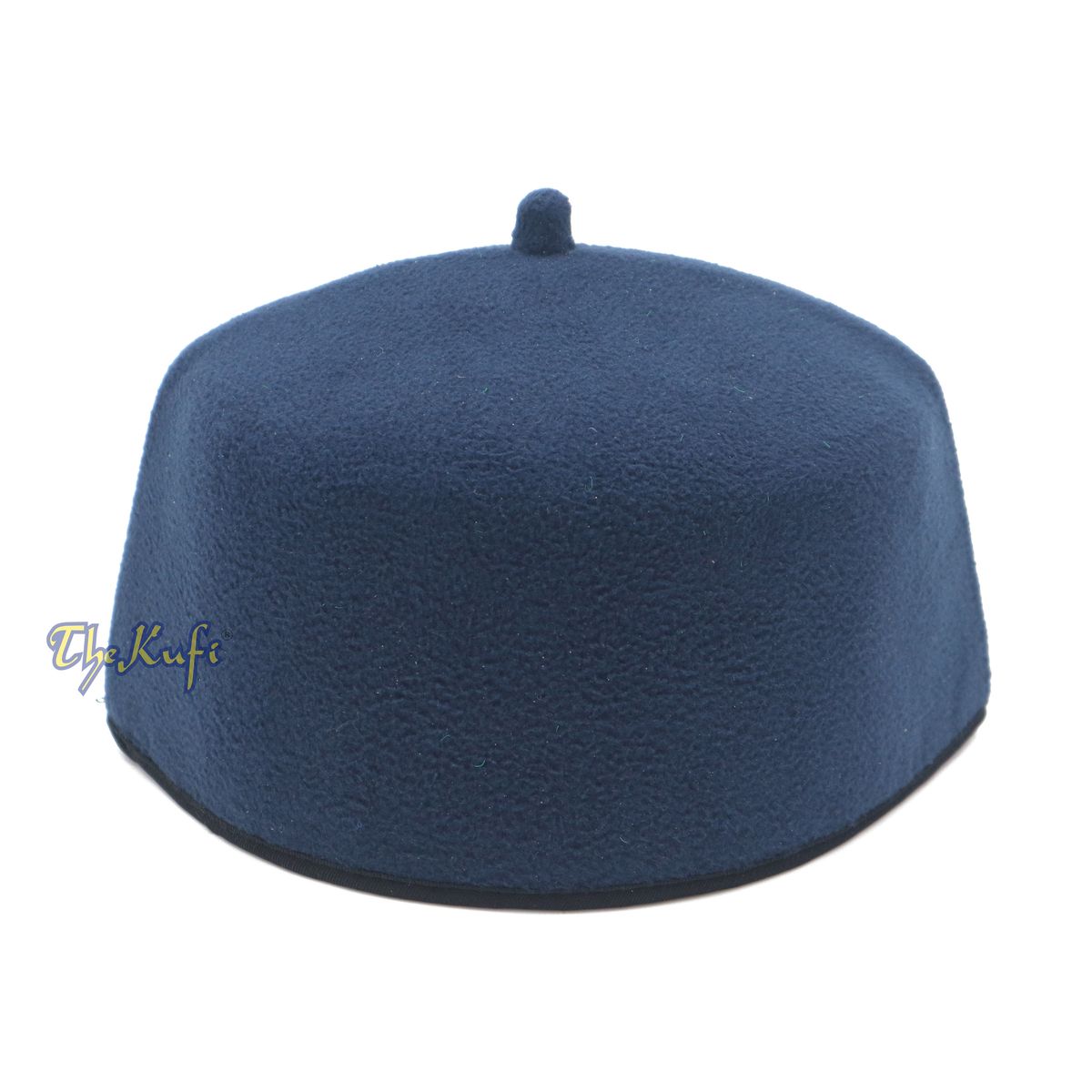 Dark Blue Fez-Style Kufi with Tip