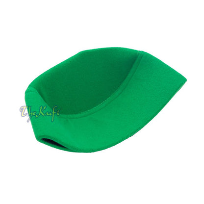 Handmade Pointed Top Green Faux Felt Kufi