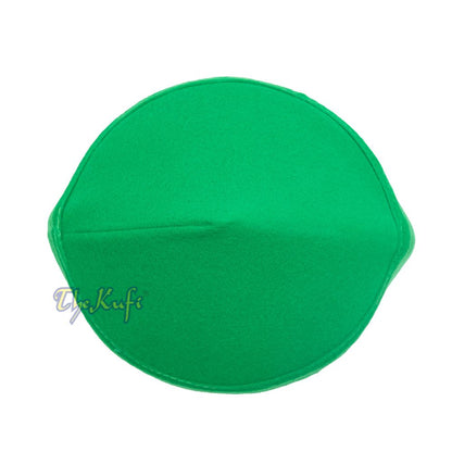 Handmade Pointed Top Green Faux Felt Kufi