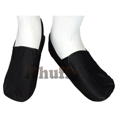 Black Men’s/Women’s Ankle Low-Cut Elastic Slip-On Halal Leather Sunnah Khuff Khuffain Socks For Mosque