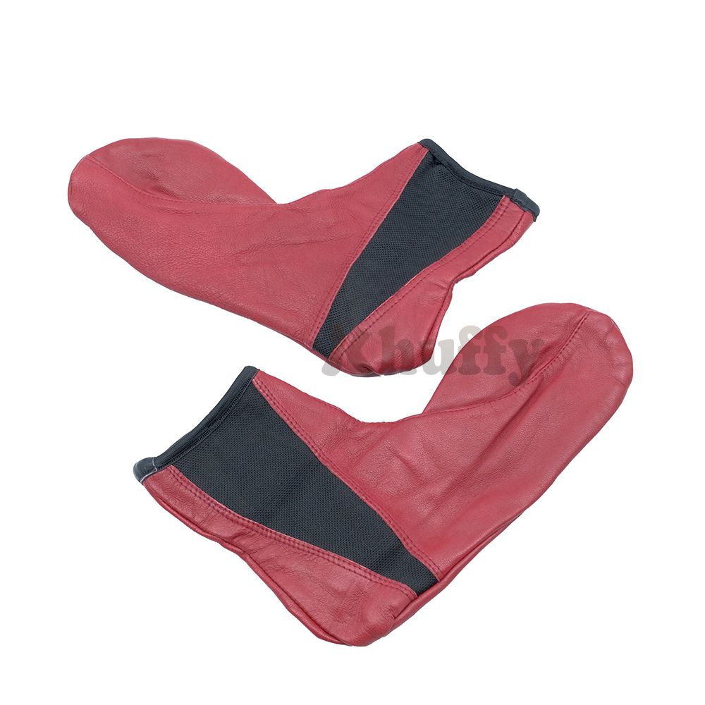 Burgundy Men’s/Women’s Elastic Slip-On Halal Leather Sunnah Khuff Khuffain Socks For Mosque