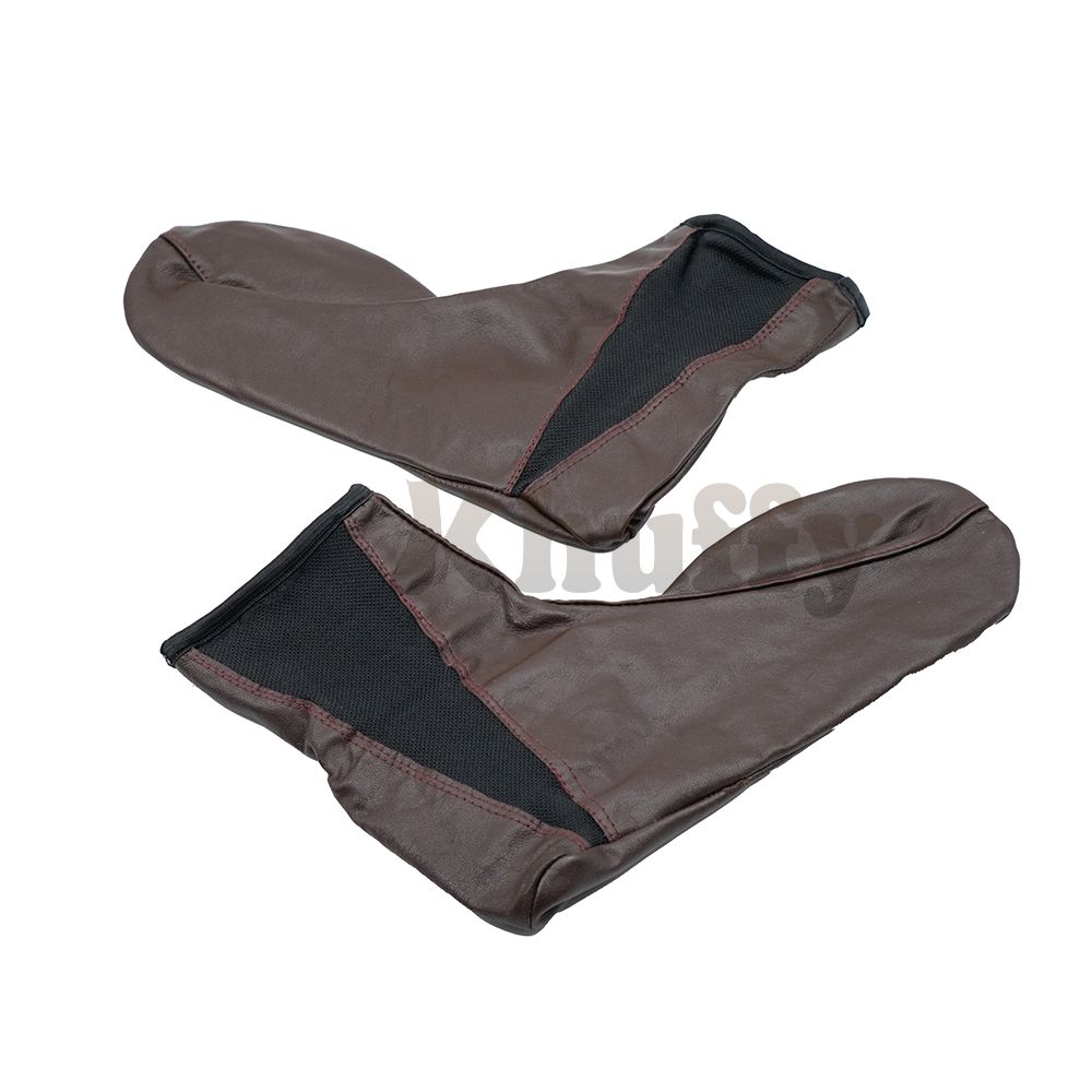 Dark Brown Men’s/Women’s Elastic Slip-On Halal Leather Sunnah Khuff Khuffain Socks For Mosque