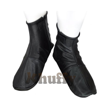 Black Men’s/Women’s Zipper Halal Leather Sunnah Khuff Khuffain Socks For Mosque