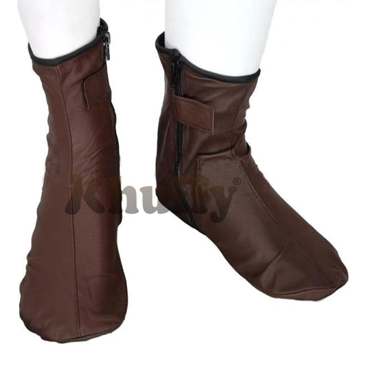 Chocolate Brown Men’s/Women’s Zipper Halal Leather Sunnah Khuff Khuffain Socks For Mosque