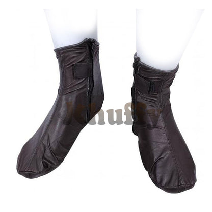 Dark Brown Men’s/Women’s Zipper Halal Leather Sunnah Khuff Khuffain Socks For Mosque
