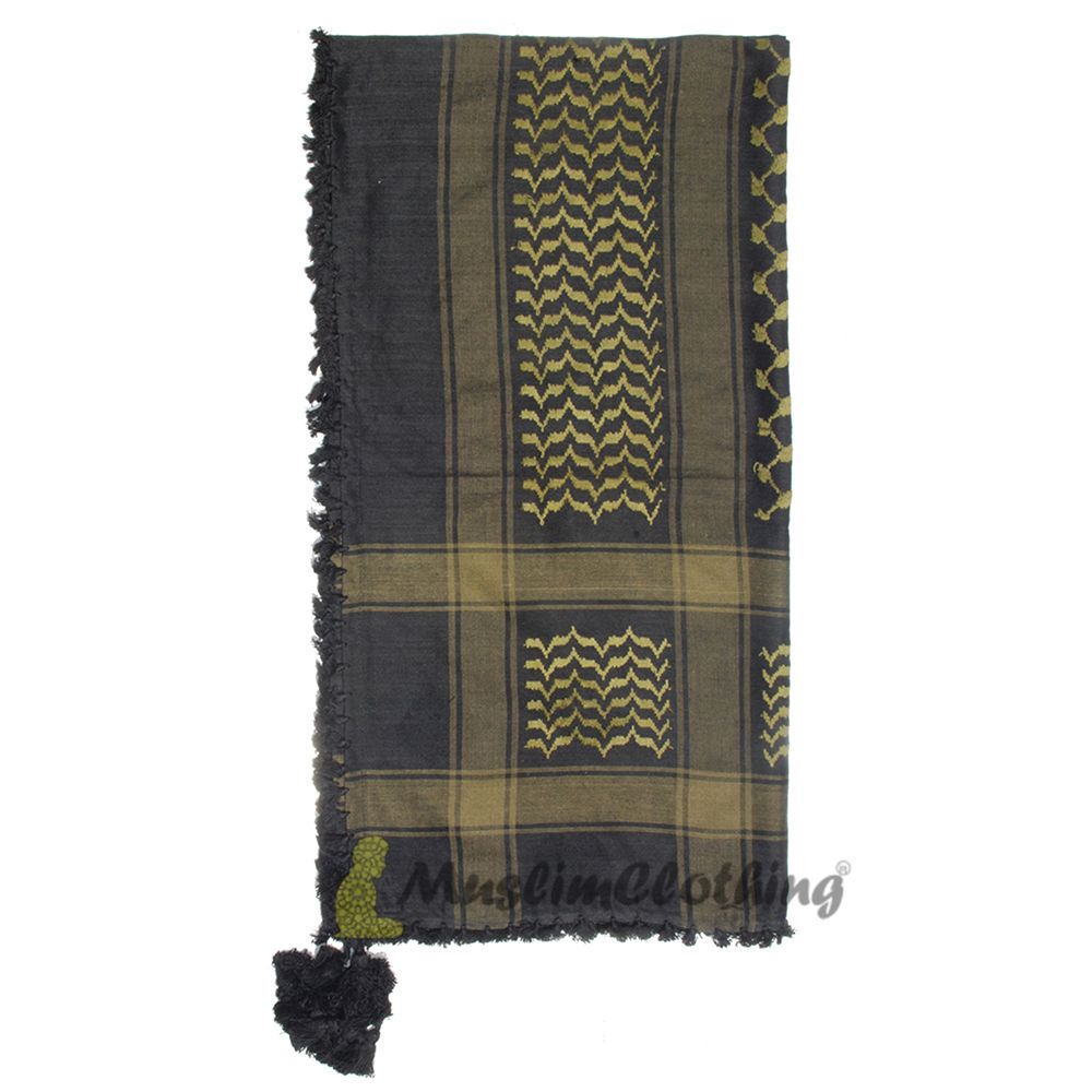 Black & Army Green Keffiyeh Men’s Arafat Scarf Shawl Turban Sorban Shawl Turban Sorban