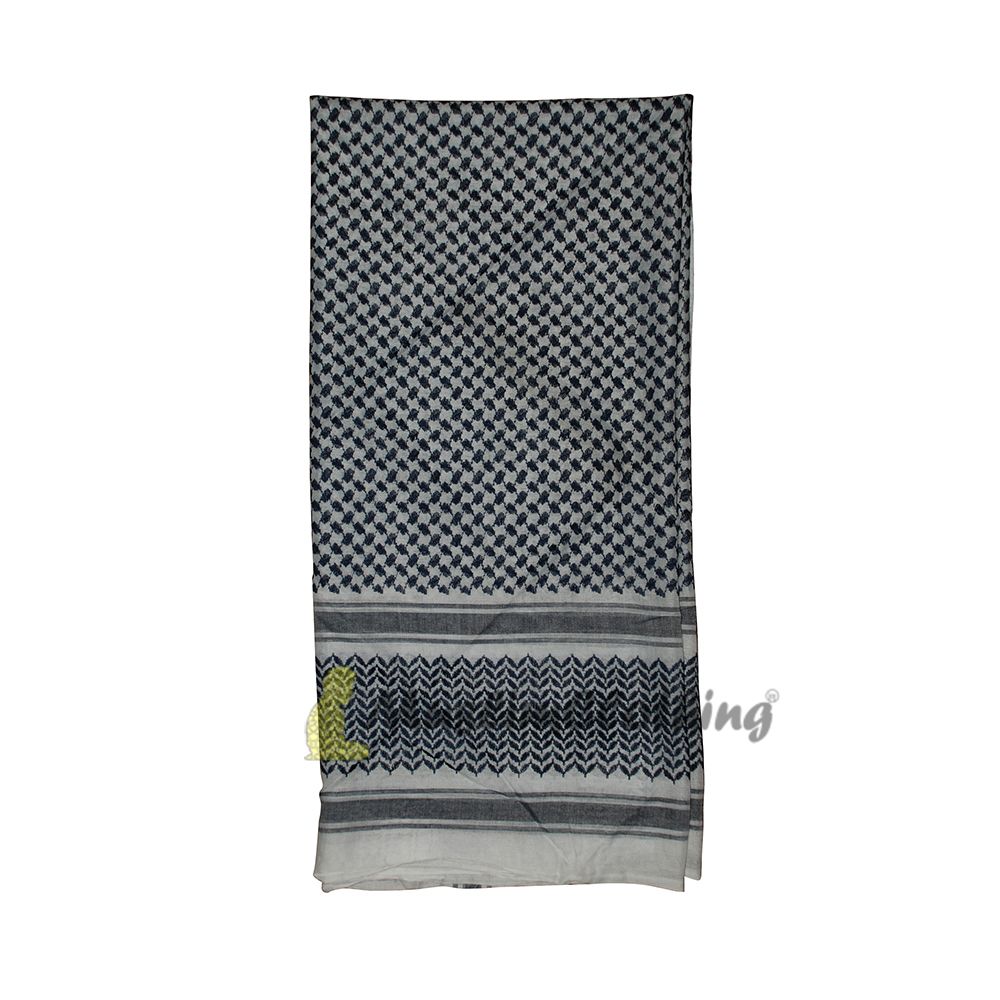 Indigo & Black Keffiyeh Arafat Scarf Shemagh 120x120cm