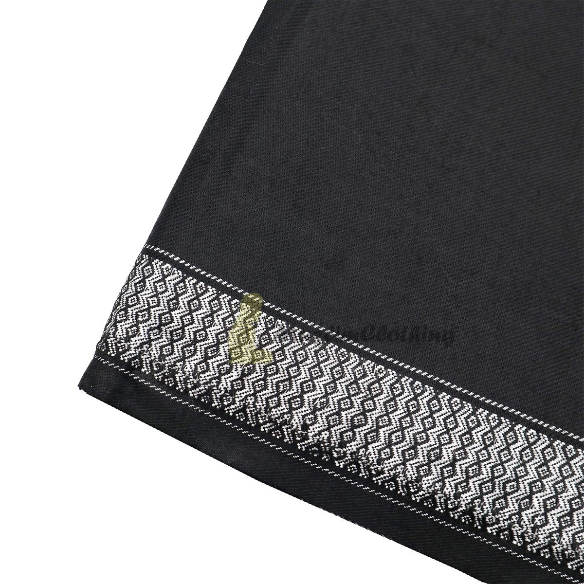 Black Style Sorban Shawl Turban White Border Design 208 x107cm