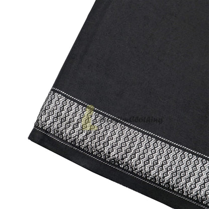 Black Style Sorban Shawl Turban White Border Design 208 x107cm