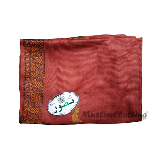 Brown Habaib Style Sorban Shawl Turban Rust Brown Design 56x203cm