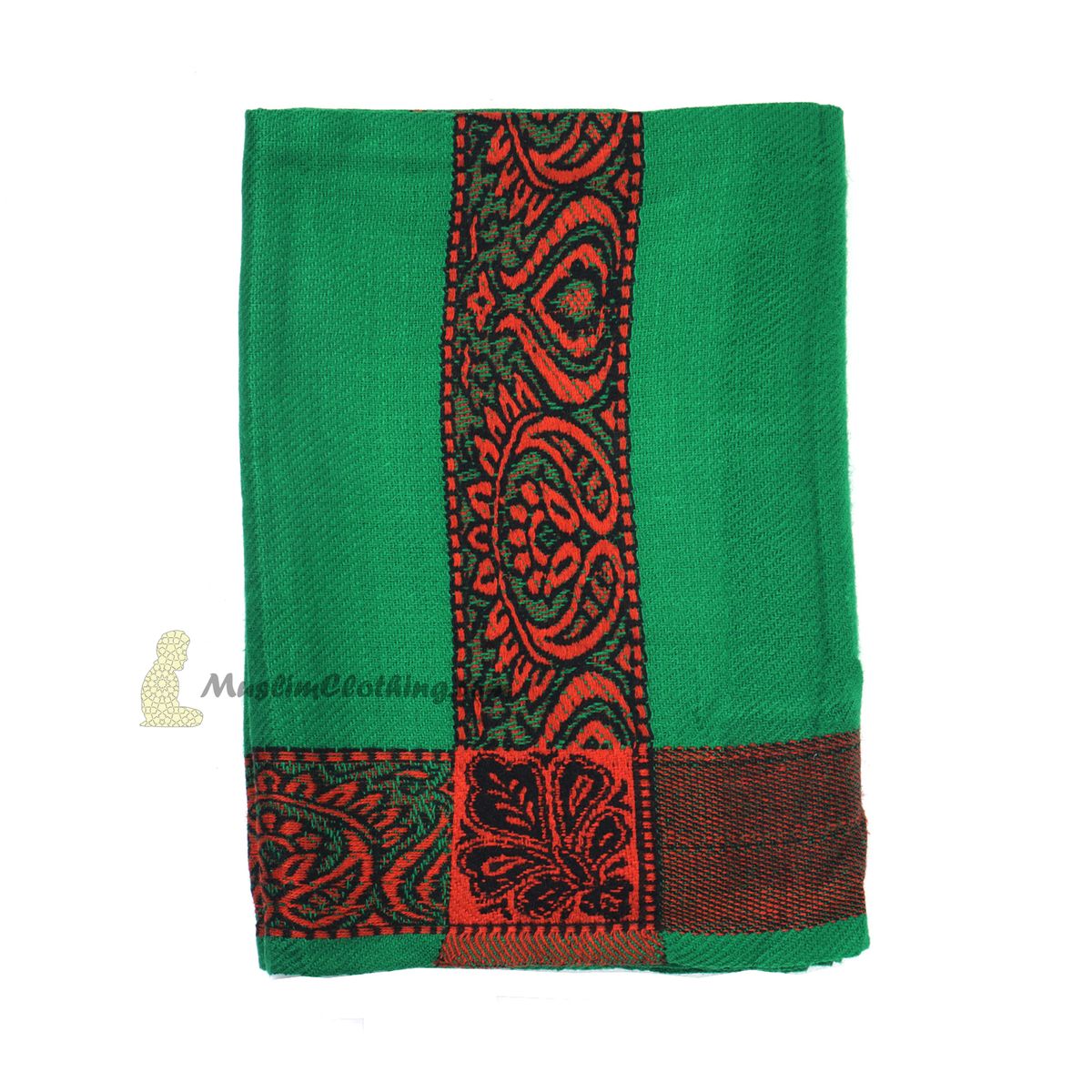 Green Kashmiri Yemeni Habaib Style Scarf Shawl 56x203cm