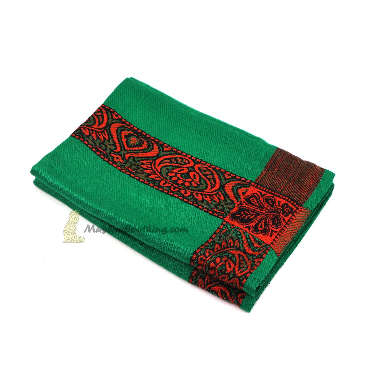 Green Kashmiri Yemeni Habaib Style Scarf Shawl 56x203cm
