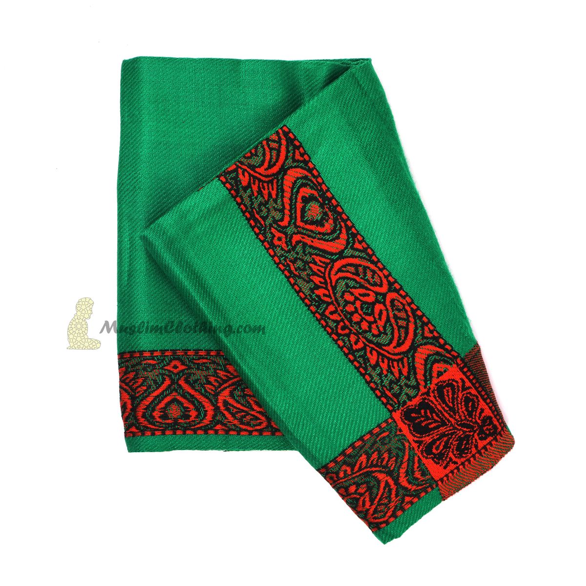 Green Kashmiri Yemeni Habaib Style Scarf Shawl 56x203cm