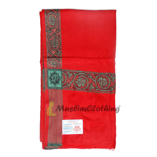 Red Kashmiri Yemeni Habaib Men’s Islamic Shawl Sorban 56x203cm