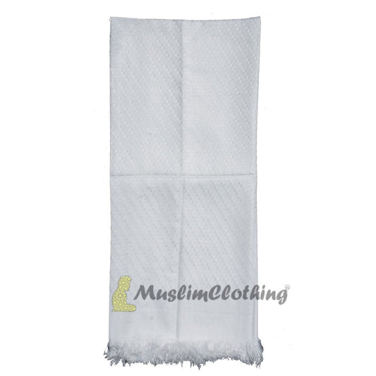 Muslim Men’s Shawl | White Soft Lightweight Scarf Turban 120×108 cm (47.24x 42.51-inch) Islamic Fashion