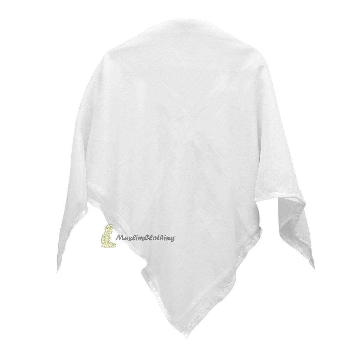 Plain White Muslim Men’s Soft Lightweight Shawl Scarf Voile Almas