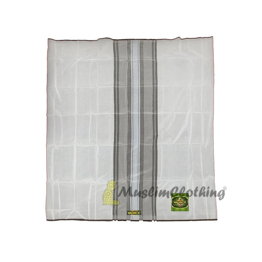 Wadimor® White One-Size Men’s Sunnah Izar Sarong Sarung Lungi Cotton Fine Fabric Wadimor® Sewn Tube Design