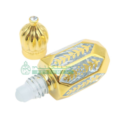Custom Oil in 6 ml Attar Perfume Bottle | Gold-Tone Masjid Dome Glass Dipstick Vial