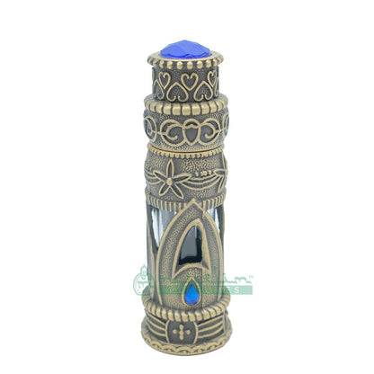 Custom Oil in 6 ml Emirati Arabesque Attar Perfume Bottle | Antique Brass Glass Dipstick Vial