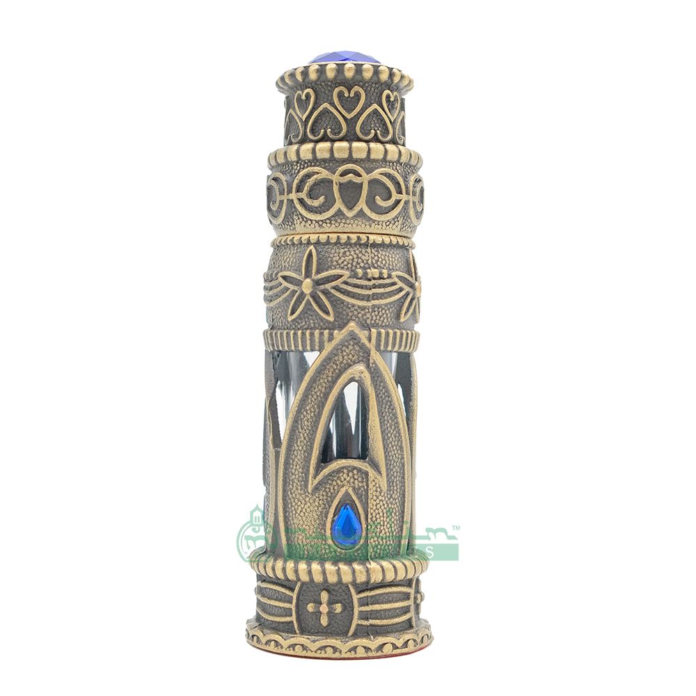 Custom Oil in 6 ml Emirati Arabesque Attar Perfume Bottle | Antique Brass Glass Dipstick Vial