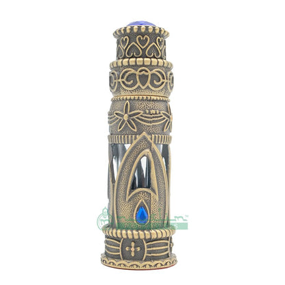 Custom Oil in 6 ml Emirati Arabesque Attar Perfume Bottle | Antique Brass Glass Dipstick Vial