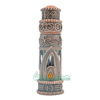 6 ml Emirati-Style Attar Perfume Bottle with Dipstick | Glass Vial Encased in Antique Bronze