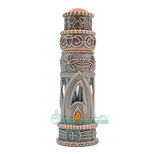 Custom Oil in 6 ml Emirati-Style Attar Perfume Bottle with Dipstick | Glass Vial Encased in Antique Bronze