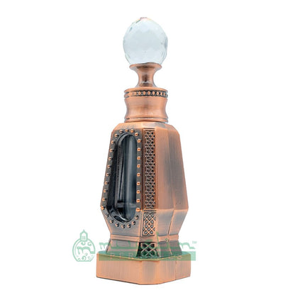 10 ml Perfume Bottles For Attar | Dubai Design Antique Copper 4-Sided Crystal Topped with Dipstick